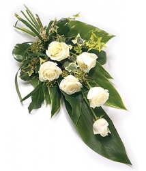 Miniature du produit « Fleurs deuil 
Gerbe de Roses Blanches »